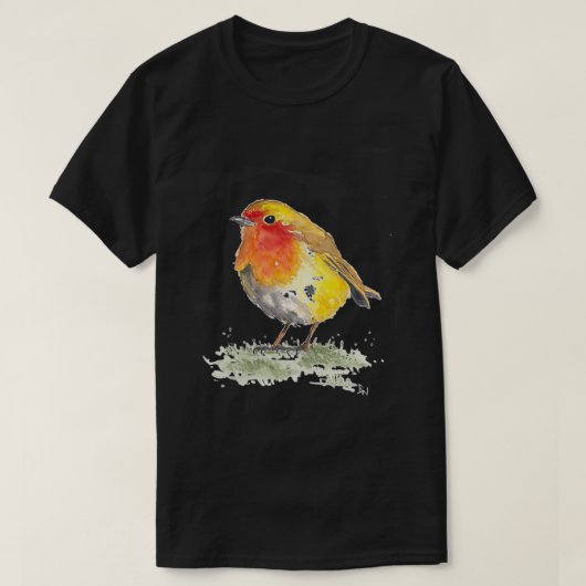 Robin Bird Motif, Print Gift Ideums symbolen & sha T-shirt (Design voorkant)
