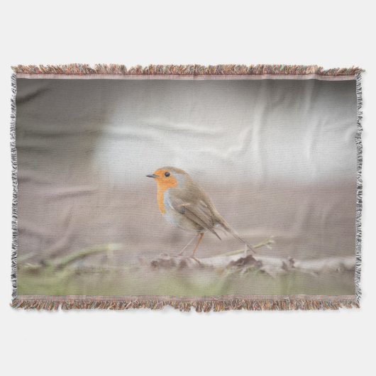 Robin Bird Natuur Foto Deken (Voorkant)