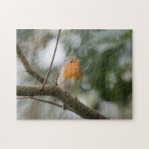 Robin Bird Natuur Foto Jigzaag Puzzle