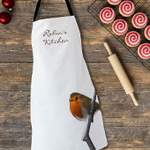 Robin Bird op Branch Personalized Kitchen Schort