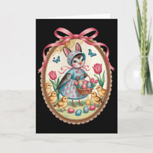 Robin Bird Paashaas Eierjacht Vintage Lente Pi Kaart