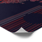 Robin Bird Red Sun Illustratie Poster (Hoek)
