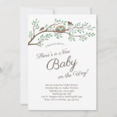 Robin Bird Spring Baby shower Co-Ed Genderneutraal Kaart (Voorkant)