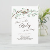 Robin Bird Spring Baby shower Co-Ed Genderneutraal Kaart (Staand voorkant)