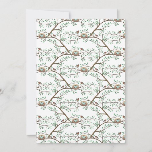 Robin Bird Spring Baby shower Co-Ed Genderneutraal Kaart (Achterkant)