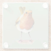 Robin Bird Waterverf Painting Glazen Onderzetter (Achterkant)