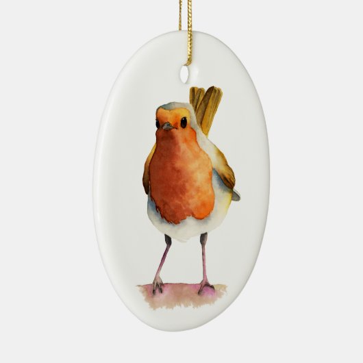 Robin Bird Waterverf Painting Keramisch Ornament (Rechts)