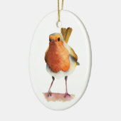 Robin Bird Waterverf Painting Keramisch Ornament (Links)