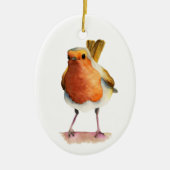 Robin Bird Waterverf Painting Keramisch Ornament (Voorkant)