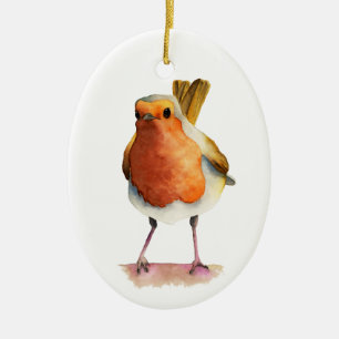 Robin Bird Waterverf Painting Keramisch Ornament