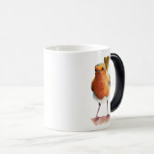 Robin Bird Waterverf Painting Magische Mok (Voorkant rechts)