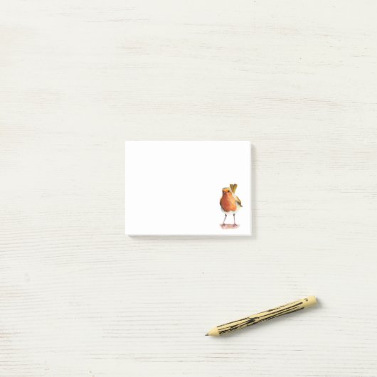 Robin Bird Waterverf Painting Post-it® Notes (Op bureau)
