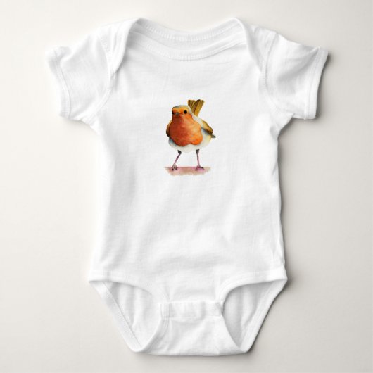 Robin Bird Waterverf Painting Romper (Voorkant)