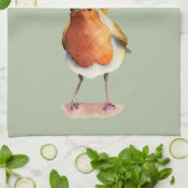 Robin Bird Waterverf Painting Theedoek (Gevouwen)