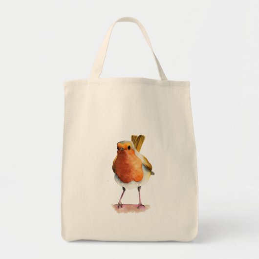 Robin Bird Waterverf Painting Tote Bag (Voorkant)