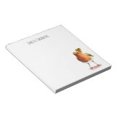 Robin Bird Waterverf schilderen met naam Notitieblok (Schuin)