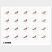 Robin bird waterverf winter Festive Kerstmis Ronde Sticker (Vel)