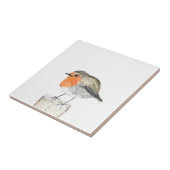 Robin Bird Wildlife Waterverf Kleurrijk Tegeltje (Zijkant)