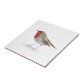 Robin Bird Wildlife Waterverf Kleurrijk Tegeltje (Zijkant)