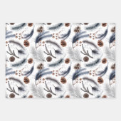 Robin Bird Winter Forest Greenery Kerstmis Inpakpapier Vel (Voorkant 2)