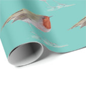 Robin Bird Woodland Branches Winter waterverf Wra Cadeaupapier (Rol Hoek)