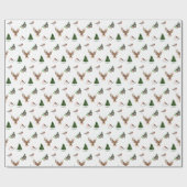 Robin Bird Woodland hert waterverf patroon Cadeaupapier (Vlak)