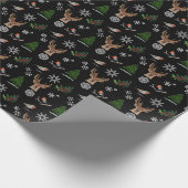 Robin Bird Woodland hert waterverf patroon Cadeaupapier (Hoek)