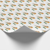 Robin Bird Woodland Xmas Schattigee waterverf Cadeaupapier (Hoek)