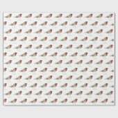 Robin Bird Woodland Xmas Schattigee waterverf Cadeaupapier (Vlak)