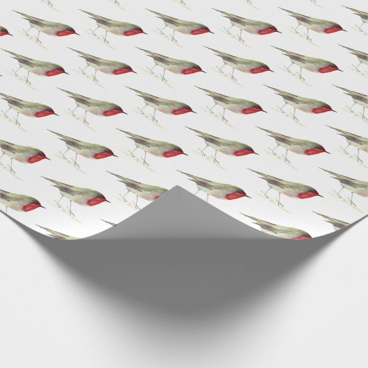 Robin Bird Woodland Xmas Schattigee waterverf Cadeaupapier (Hoek)