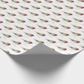 Robin Bird Woodland Xmas Schattigee waterverf Cadeaupapier (Hoek)