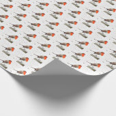 Robin Bird Woodland Xmas Schattigee waterverf Cadeaupapier (Hoek)