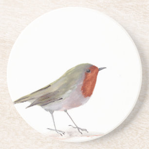 Robin bird zandsteen onderzetter