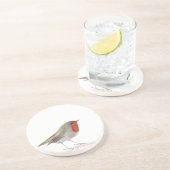 Robin bird zandsteen onderzetter (Zijkant)