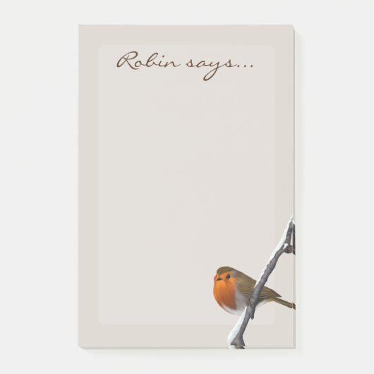 Robin Bird zegt: Wildlife Post merkt op Post-it® Notes (Voorkant)