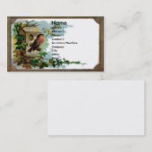 Robin & Birdhouse Victoriaans scrapbook-kaart Visitekaartje (Voorkant / Achterkant)