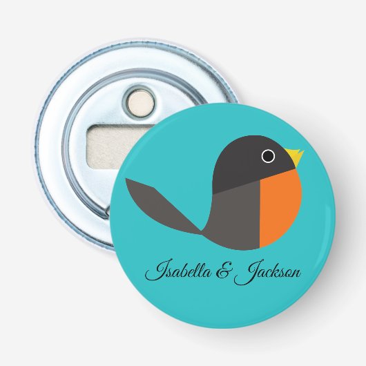 Robin Birds Button Flesopener (Voorkant)