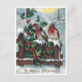  Robin Birds en Holly Merry Kerstmis Briefkaart (Voorkant)