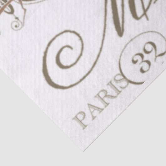 Robin Birds  French City Names Decoupage Tissuepapier (Detail)