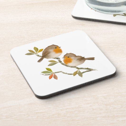 Robin Birds Hard Plastic Onderzetters (Linkerzijde)