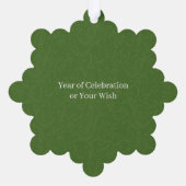 Robin Birds Holly Berry Foto Groen Ornament Kaart (Achterkant)