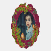 Robin Birds Holly Berry Foto Wijn Ornament Kaart (Rechts)