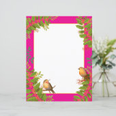 Robin Birds Holly Berry Hot Pink (Staand voorkant)