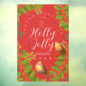 Robin Birds Holly Berry Red Raamsticker (Vel 3)