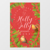 Robin Birds Holly Berry Red Raamsticker (Vel)