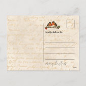 Robin Birds Kerstkrans Feestdagenkaart (Achterkant)