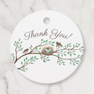 Robin Birds Nest Eggs Spring Baby shower Bedankjes Labels