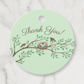 Robin Birds Nest Eggs Spring Baby shower Bedankjes Labels