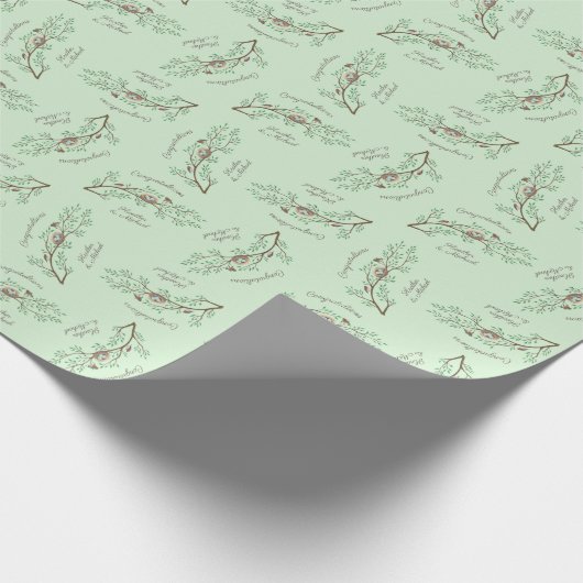 Robin Birds Nest Eggs Spring Baby shower Cadeaupapier (Hoek)