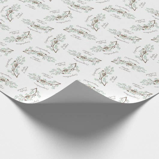 Robin Birds Nest Eggs Spring Baby shower Cadeaupapier (Hoek)